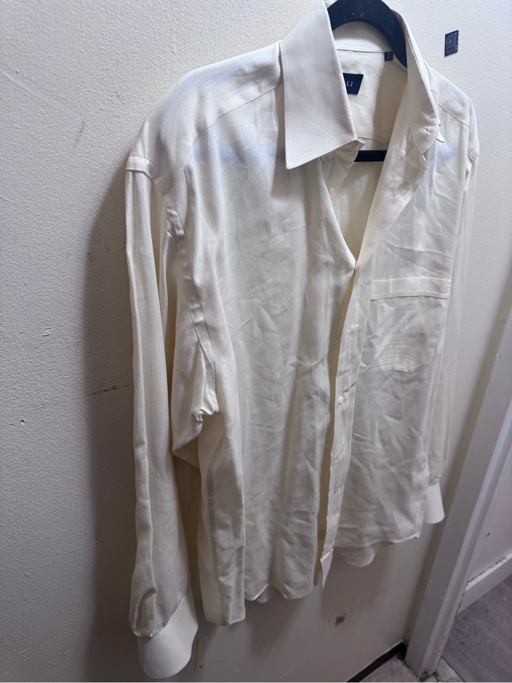Canali Men's Cream Lightweight Button-Up Shirt Jacket size 15.5/39